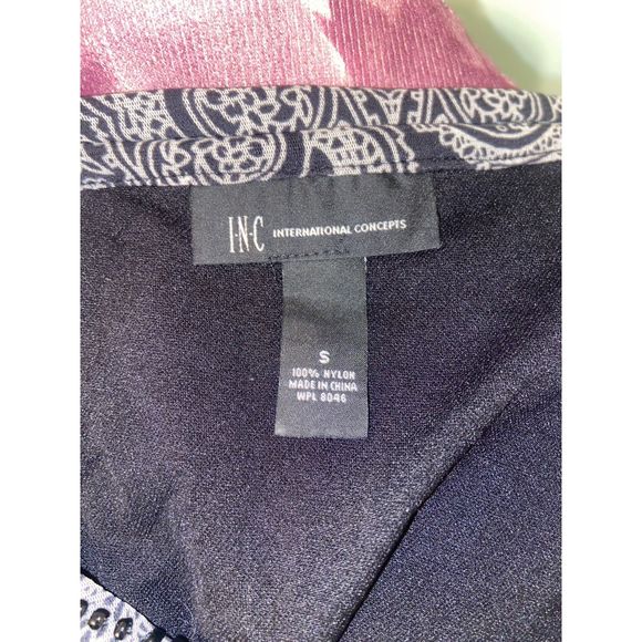 INC International Concepts Black and White Beaded Tank Top - S - Picture 6 of 6